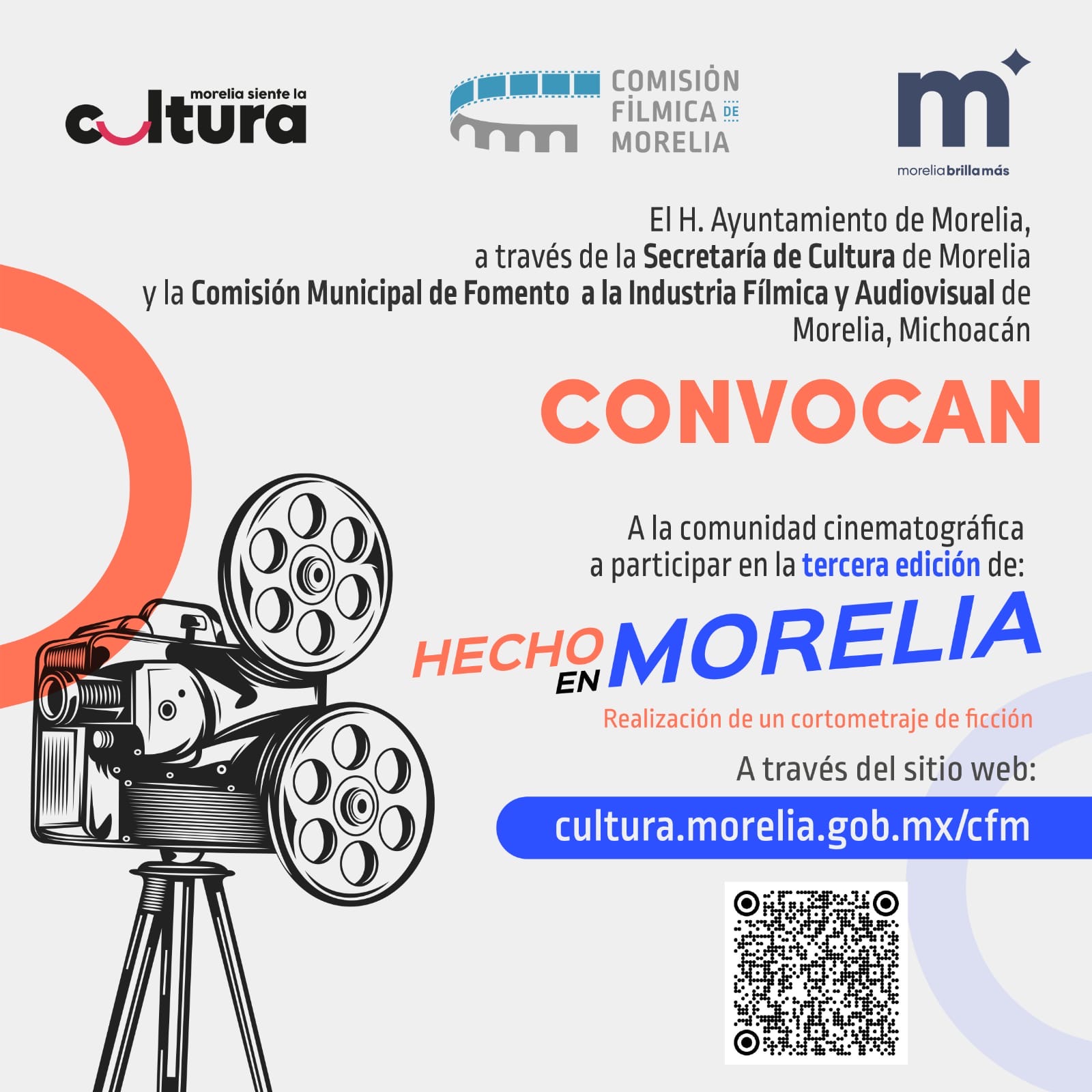 SeCultura mantiene abierta convocatoria para creación de cine ‘Hecho en Morelia’