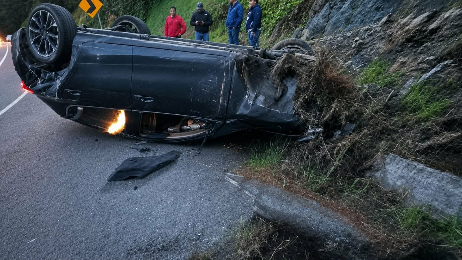 Vuelca automóvil en la Opopeo-Pátzcuaro; dos mujeres quedan heridas