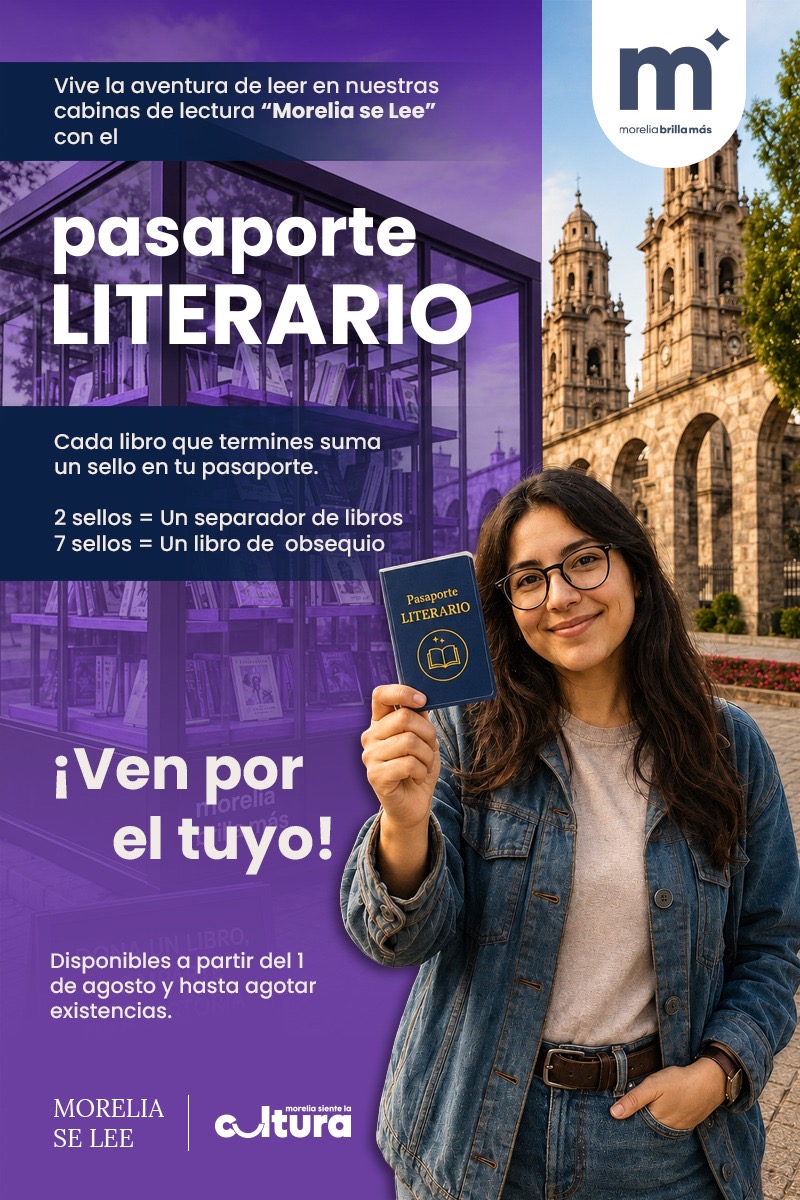 SeCultura Morelia presenta el Pasaporte Literario de las Cabinas de Lectura
