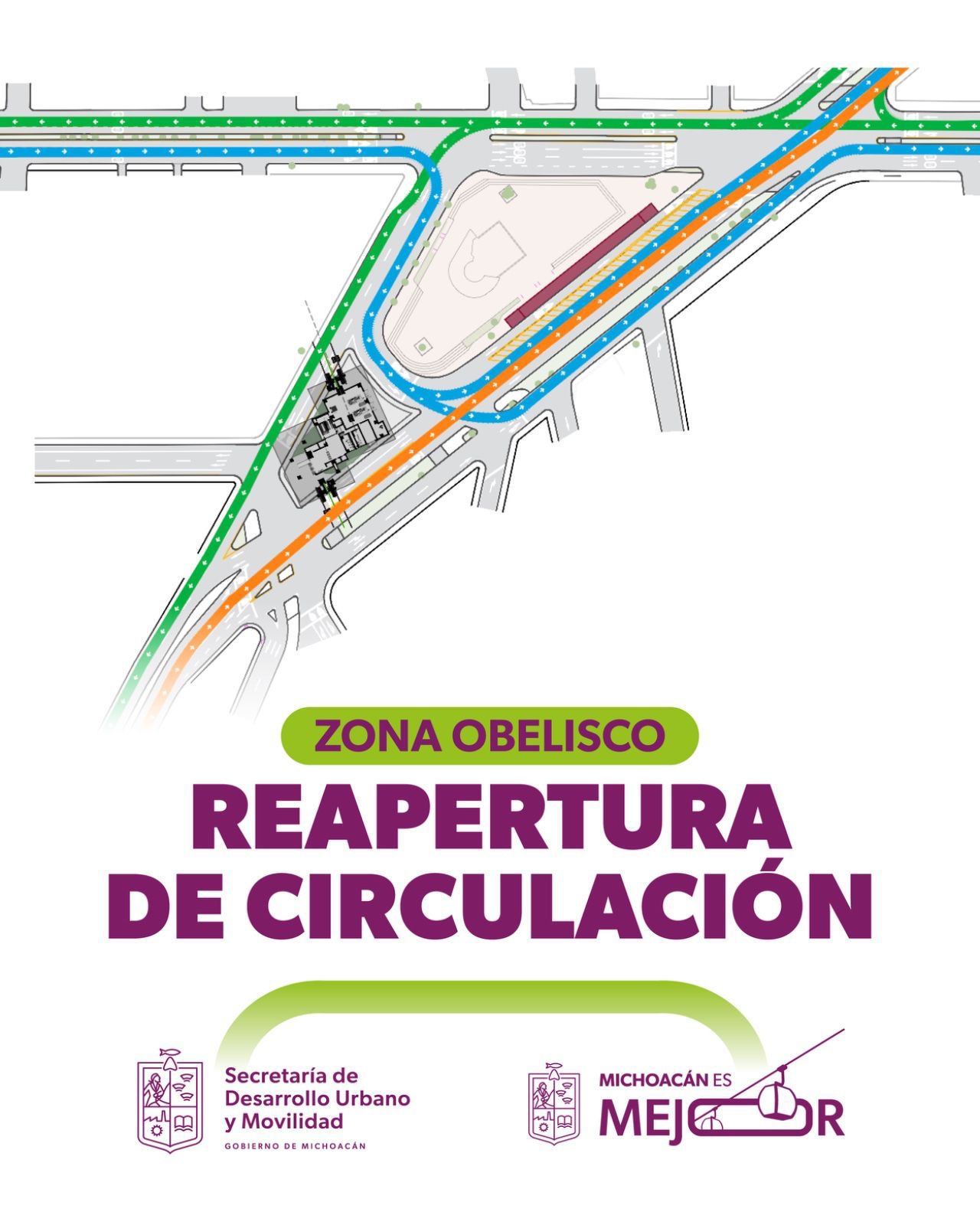 A partir del lunes 31 de agosto restablecerá la circulación habitual en la zona del Obelisco
