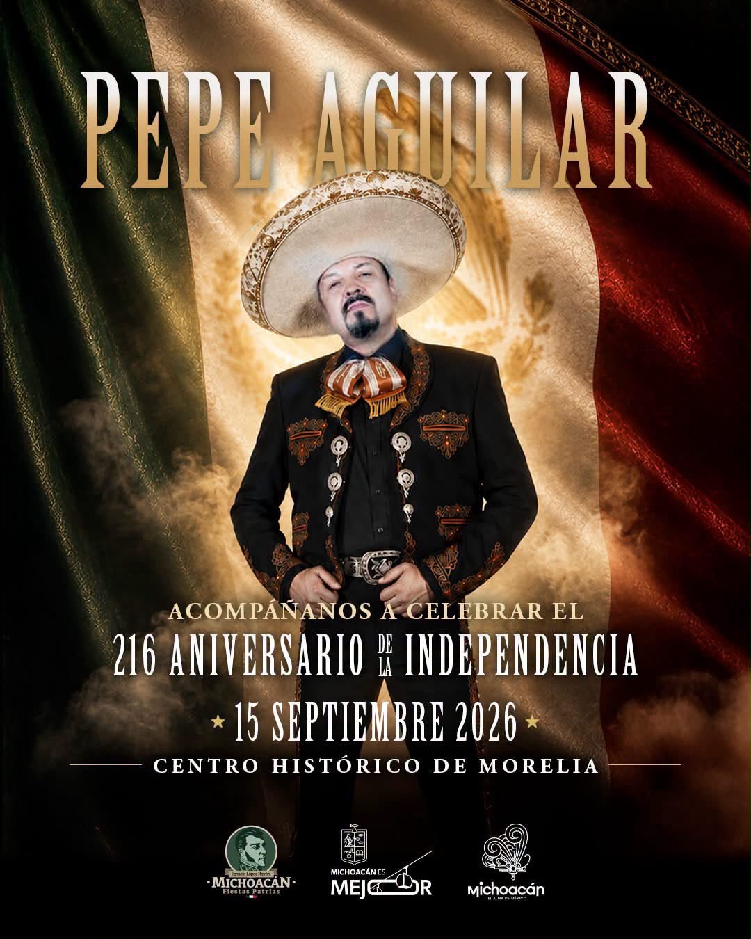 Pepe Aguilar, el artista invitado para celebrar el Grito de Independencia en Michoacán: Bedolla